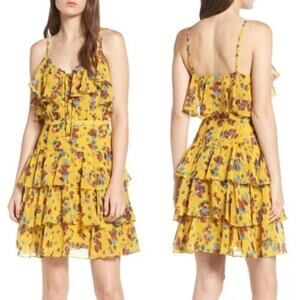 NWT Rebecca Minkoff Marla Tiered Ruffle Floral Print Mini Dress Women's Sz Small
